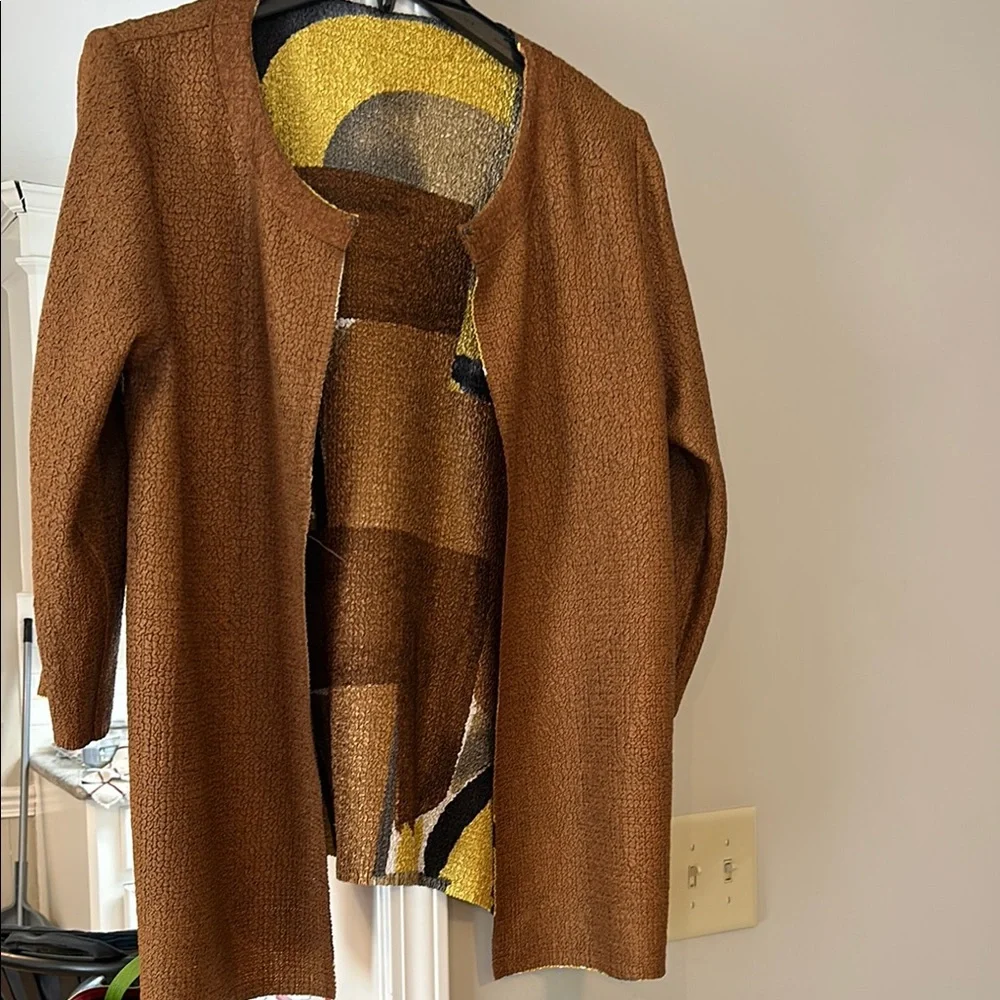 Chico's Abstract Patterned Jacket-Reversible - Picture 3 of 6